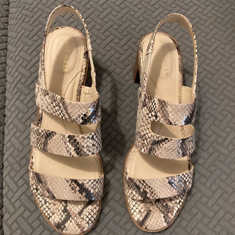 Cole Haan Metallic Snake embossed leather sz 8 NWT